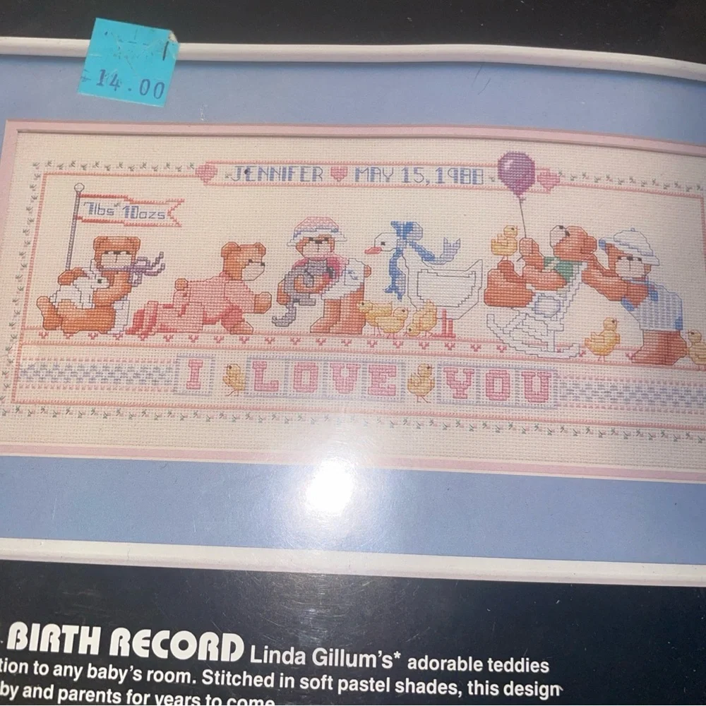 Dimensions I Love You Baby Birth Record #3645 Counted Cross Stitch Kit